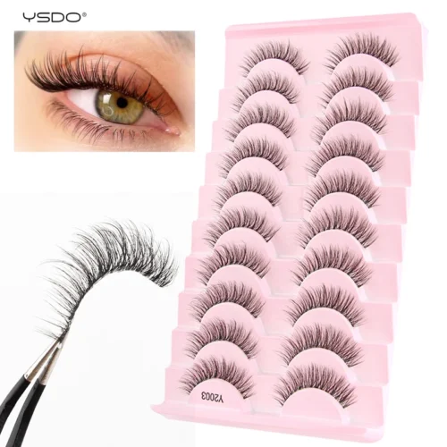 YSDO Half Eyelashes 3/10 pairs Natural Full False Eyelashes 3d Lashes Cat Eye Fake Eyelashes Extension Faux Cils Makeup Tools