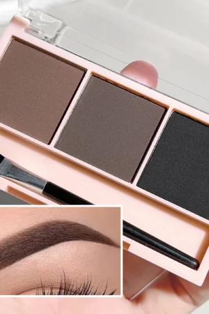 3-Color Brow Powder Set with Brush - Long-lasting, color-resistant, versatile contour makeup set for natural, three-dimensional