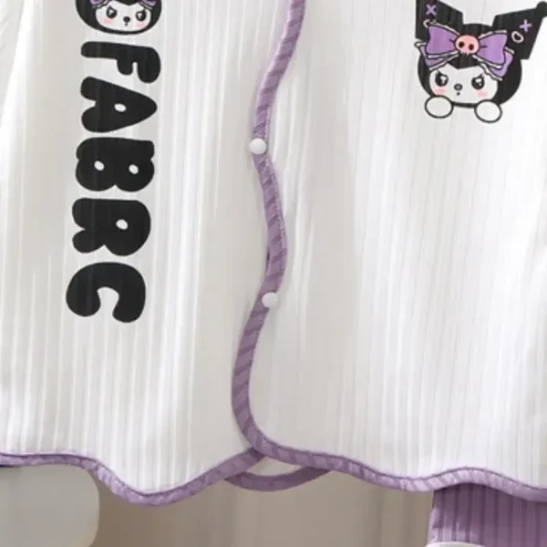 Kuromi Anime Cartoon Girl T Shirt Home Clothes Kawaii Sanrio Summer New Ice Silk Short-Sleeved Shorts Suit Kids Soft Breathable - Image 5