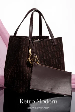 Fashion New Solid Color Women's Bucket Bag Large Capacity Letter Design Small Card Bag Accessories Handbag