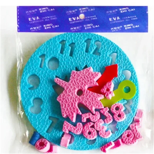 Teaching Kindergarten Manual Diy Eva Clock Early Learning Education Baby Kids Toys Montessori Teaching Aids Math Toys - Image 5