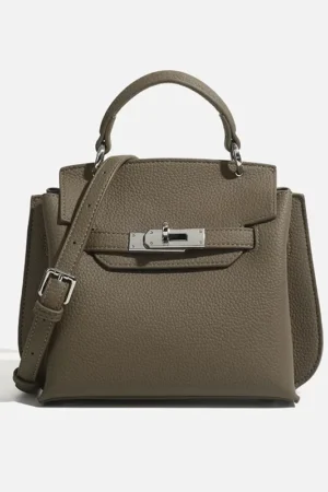 Fashionable Kelly Bag 2025 New Women's Crossbody Bag Retro Lychee Pattern Lock Buckle Single Shoulder Diagonal Bag Luxury Feel