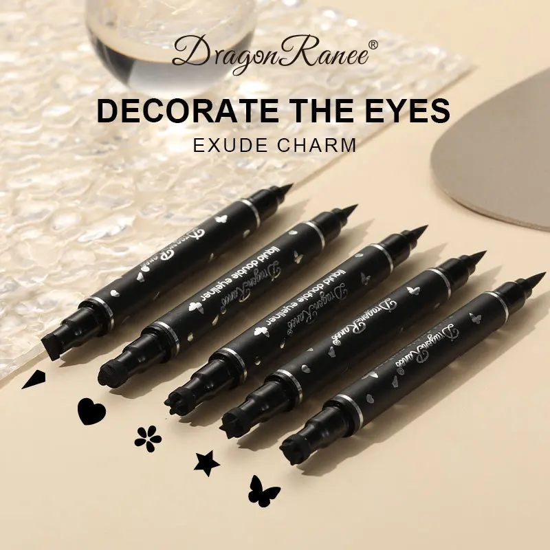 Dragon Ranee Double head Star Seal Eyeliner waterproof non-smudging novice heart plum embellished eye tail eyeliner 4 Dragon Ranee Double head Star Seal Eyeliner waterproof non-smudging novice heart plum embellished eye tail eyeliner - Image 4