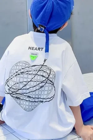 Cotton Children's T-shirt Summer New Korean Version Of The Boy's Short-sleeved T-shirt In The Big Boy's Five-and-a-half Sleeves