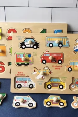 Baby Wooden Puzzles Montessori Toys 1 2 3 Years Toddler Toys Hand Grab Board Alphabet Number Cognition Learning Educational Toys