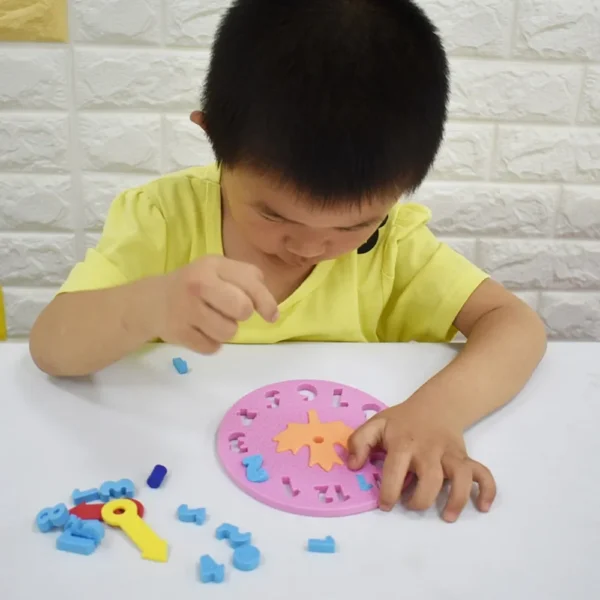 Teaching Kindergarten Manual Diy Eva Clock Early Learning Education Baby Kids Toys Montessori Teaching Aids Math Toys - Image 2
