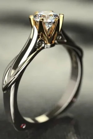 Pure 18K Gold Ring for Women Natural Moissanit Rings with Gemstones Beautiful Jewelry Couples Wedding Accessories New Trend 2023