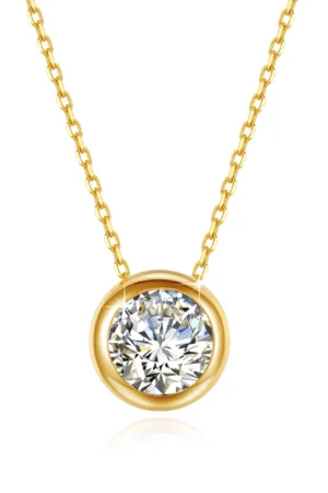 100% Real 18k Gold Necklace With Moisanite 0.5ct D Color VVS1 Certificated Dubai AU750 Jewelry For Women Wedding Gift Wholesale