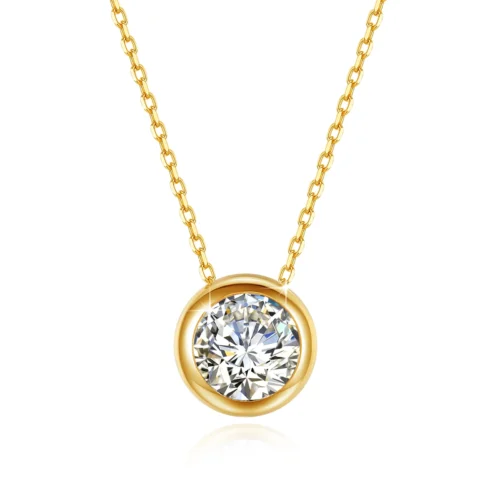 100% Real 18k Gold Necklace With Moisanite 0.5ct D Color VVS1 Certificated Dubai AU750 Jewelry For Women Wedding Gift Wholesale