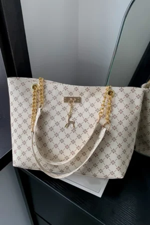 New Presbyopia Handbag Texture Soft Leather Large Capacity Tote Women Bag With Hanging Accessories Shoulder Bag