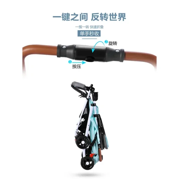Baby Stroller Is Lightweight Foldable and Can Sit or Lie on Four Wheels - Image 2