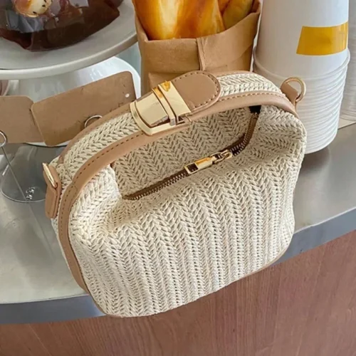 Summer New Casual Handbag Korean Sle Small Square Bag Commuter Single oulder Crossbody Bag Women Leisure Handwoven St