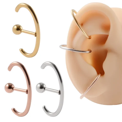 1PC 361L Surgical Steel Arc Ear Tragus Helix Cartilage Earrings Helix Stud Woman Man Body Piercing Jewelry Free shipping Gift