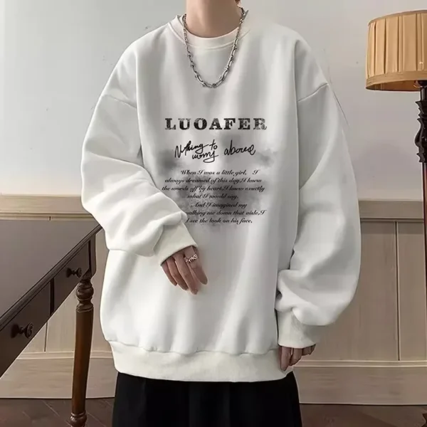 New Vintage Letter Printed Pullover Hoodies For Men Goth Sweatshirts Streetwear Oversize Hoody Hip Hop Fleece Y2K Clothes - Image 3
