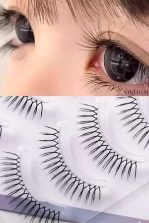 5 Pairs Korean U-shaped False Eyelashes Natural Transparent Stem Lash Extension Comic Eye Simple Daily Handmade Soft Makeup Tool
