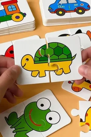 Baby Puzzle Toys for Children Animals Fruit Truck Graph Card Matching Games Montessori Toys for Kids 1 2 3 Years Old Boys Girls