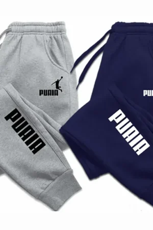 PUAIA Print Men's Pants Autumn/Winter New Sport Jogging Trousers Fitness Loose Fit Clothing Solid Color Outfit Streetwear Pants