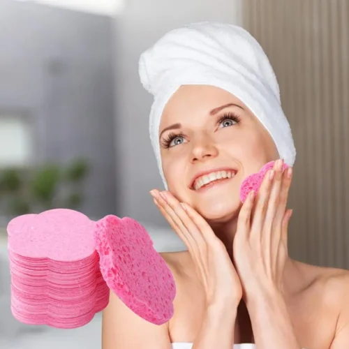 Bear Love Plum Sponge Face Wash Towel Natural Compressed Face Makeup Spa Removal Shaped Heart Puff Massage E4b0