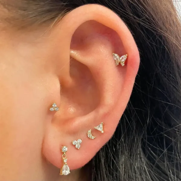 1pc Helix Piercing Butterfly Earrings Women Trend Zircon Mini Cartilage Ear Jewelry Daith Piercing Rook Tragus Body Accessories - Image 2