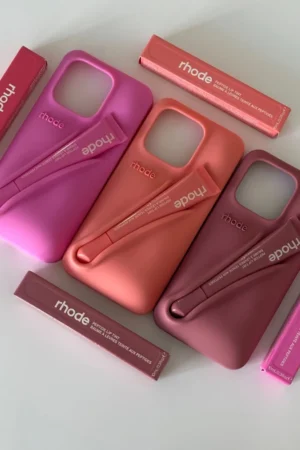 ROHDE Lipstick Slot Holder Soft Silicone Case For iPhone 17 Air 16E 16 15 14 13 12 11 Pro Max Plus Solid Color Cover With Box