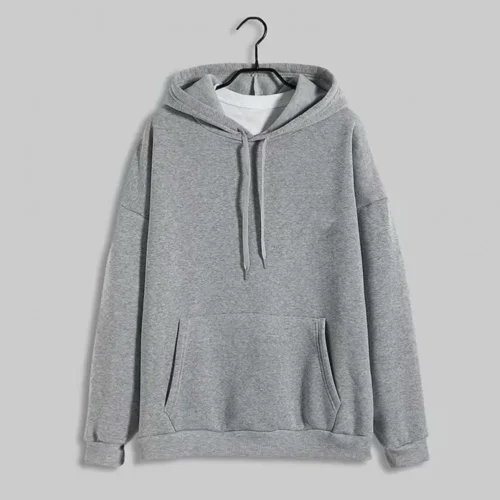 Men Spring Hoodie Solid Color Drawstring Hooded Pullover Warm Simple Style Plus Size Thermal Men Hoodie Fashion Sweatershirt