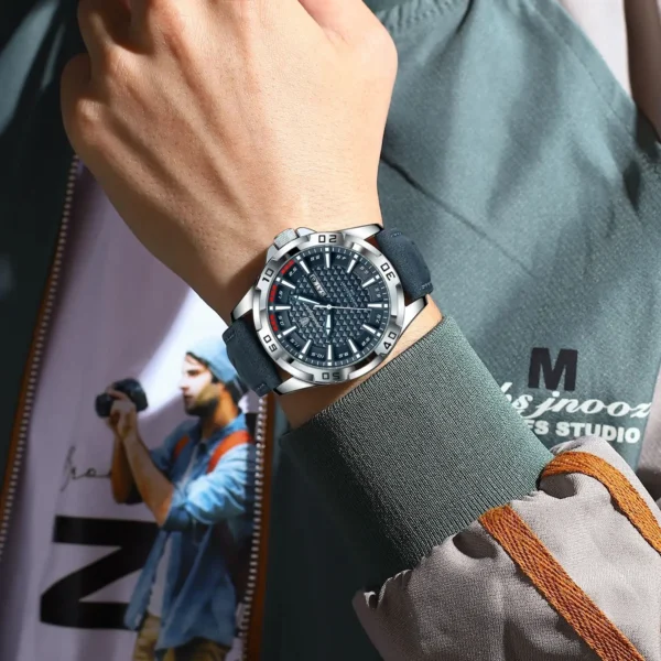 POEDAGAR Original Man Wristwatch Top Luxury Waterproof Luminous Date Week Watch For Men Quartz Sport Leather Men's Watches Reloj - Image 5
