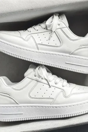 New Aerating Plate Shoes Men's Fashionable All-Matching Platform White Shoes Sports Casual Borad Shoes Fashionable Shoes