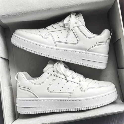 New Aerating Plate Shoes Men’s Fashionable All-Matching Platform White Shoes Sports Casual Borad Shoes Fashionable Shoes