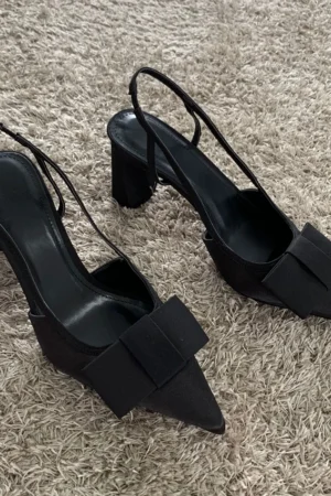 Butterfly-knot Design Heeled Sandals Women 2025 Fashion Elegant Dress Shoes Female Pointed Toe Pumps Women Slingback High Heels