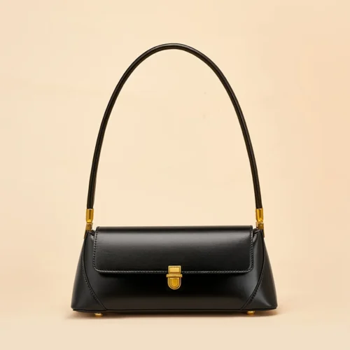 Women’s Bag High Feeling Fashion Style PU Material Shoulder Bag Retro Baguette Underarm Bag Hundred