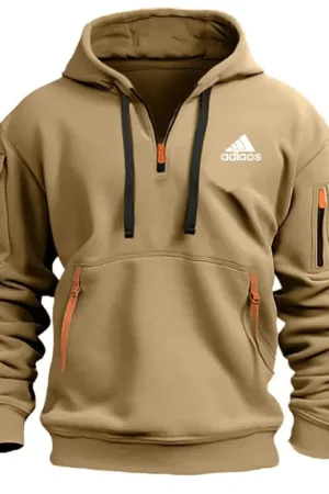 2025 Autumn Men's Hooded Sweatshirt - Multiple Pockets - Casual and Comfortable Sport Shirt - Fashionable and Stylish Sweatshirt