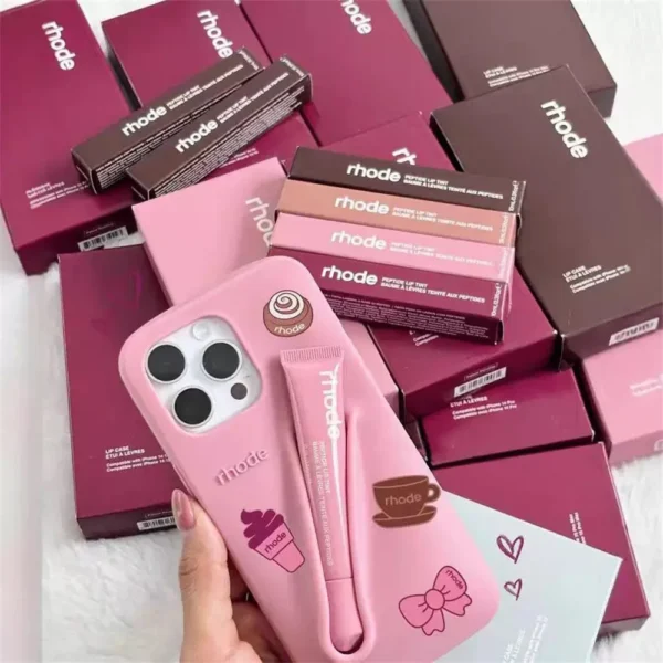 ROHDE Lipstick Slot Holder Soft Silicone Case For iPhone 17 Air 16E 16 15 14 13 12 11 Pro Max Plus Solid Color Cover With Box - Image 2