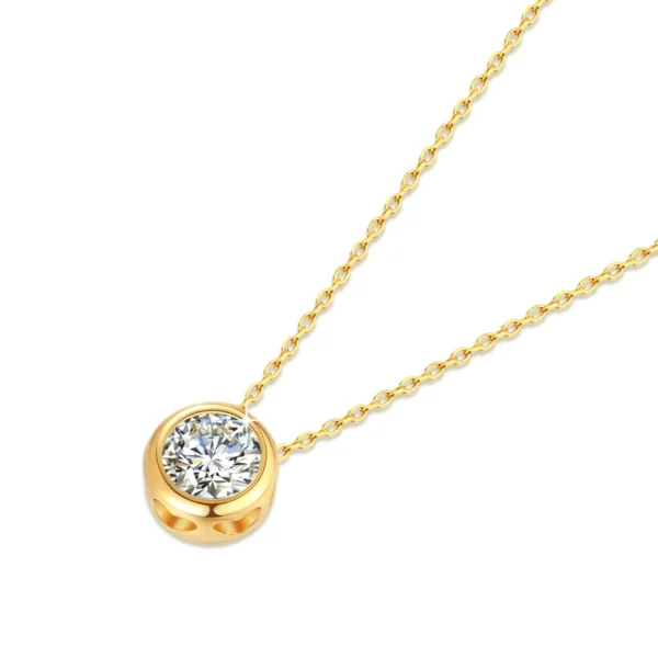 100% Real 18k Gold Necklace With Moisanite 0.5ct D Color VVS1 Certificated Dubai AU750 Jewelry For Women Wedding Gift Wholesale - Image 4