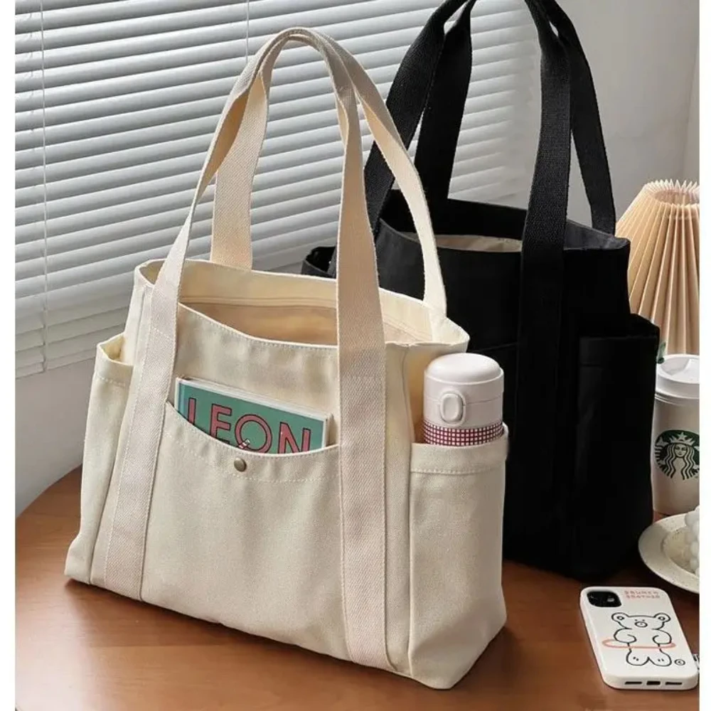 Large Capacity Canvas Tote Bags for Work Commuting Carrying Bag College Style Student Outfit Book Shoulder Bag Shopping Bag 1 Large Capacity Canvas Tote Bags for Work Commuting Carrying Bag College Style Student Outfit Book Shoulder Bag Shopping Bag