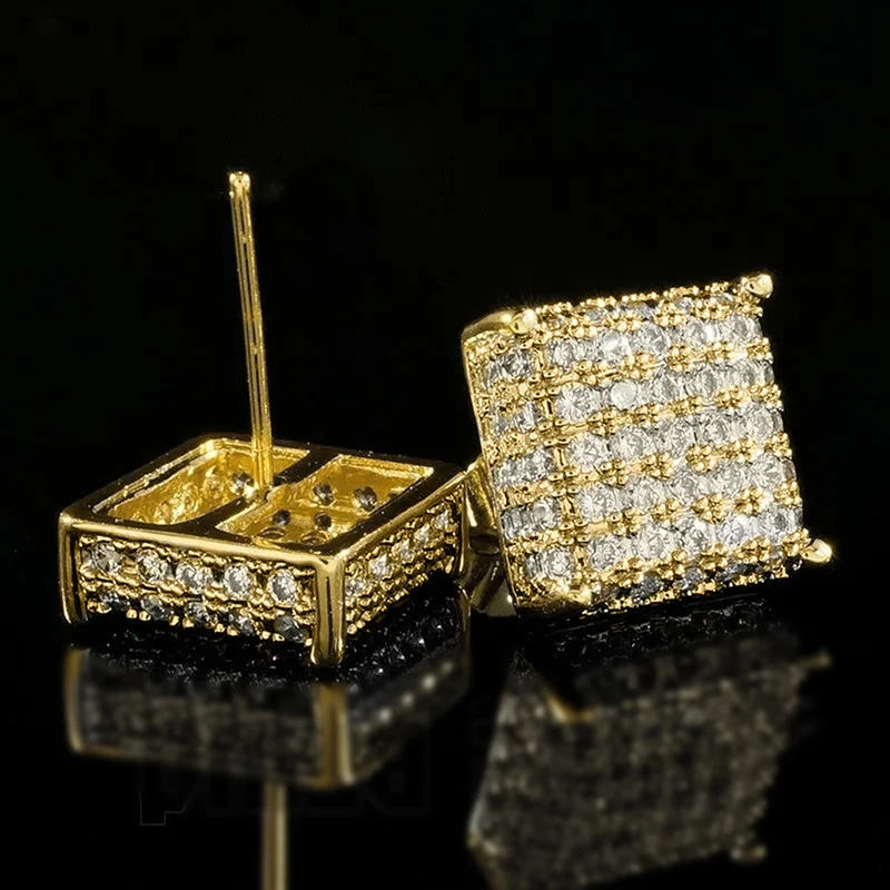 Huitan Women Men Stud Earrings Classic Square Shaped Ear Stud Piercing Sparkling Cubic Zirconia Daily Wearable Versatile Jewelry 5 Huitan Women Men Stud Earrings Classic Square Shaped Ear Stud Piercing Sparkling Cubic Zirconia Daily Wearable Versatile Jewelry - Image 5
