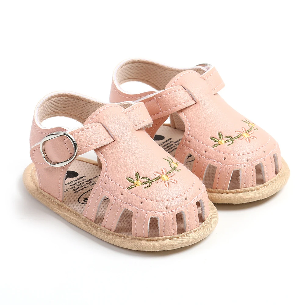 2024 Newborn Baby Girl Sandals Summer Embroidered Leisure Comfortable Lightweight Floral Soft Sole Wrap Toe Sandals For 0-18M 5 2024 Newborn Baby Girl Sandals Summer Embroidered Leisure Comfortable Lightweight Floral Soft Sole Wrap Toe Sandals For 0-18M - Image 5