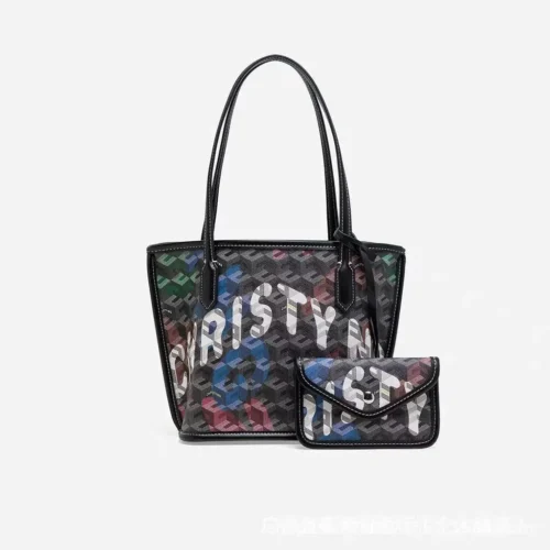 Mini Tote Bag Christy Ng Cross-Border Handbag Sturdy Handle Mother-Child Basket Design Canvas Lining Polyurethane Material