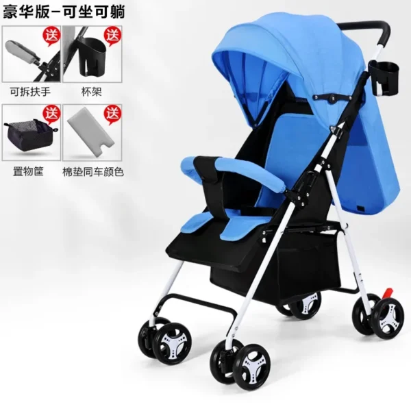 Baby Stroller Is Lightweight Foldable and Can Sit or Lie on Four Wheels - Image 5