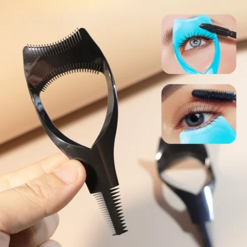 3 in 1 Eyelash Tools Makeup Mascara Shield Guard Curler Applicator Comb Beauty Cosmetic Tool Guide Card Makeup Tool 3 Colors New