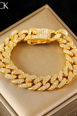 EILIECK 316L Stainless Steel Gold Color Cuban Chain Bracelet For Women Men Trendy Punk Waterproof Wrist Chain Jewelry Gift Party