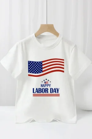 Independence Day Boys Cartoon New Summer T-shirt Base Girls Clothes Kids Clothes