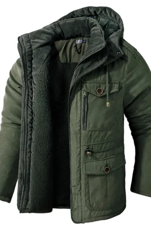 Male Windbreaker Hooded Outwear Cotton Parka Snow Coats Mens Thicken Warm Winter Jacket Cashmere Fleece Inner Cotton-Padded Coat