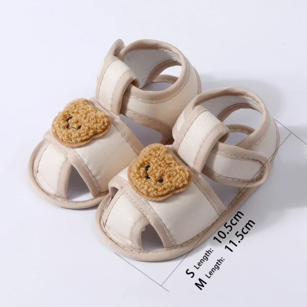 Summer New Toddler Sandals Cute Cartoon Bear Newborn Prewalker Cotton Sandal Soft Baby Girl Non-slip Sole Infant First Walkers - Image 2