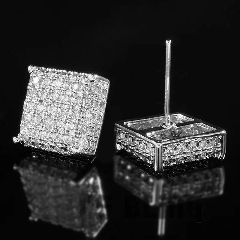 Huitan Women Men Stud Earrings Classic Square Shaped Ear Stud Piercing Sparkling Cubic Zirconia Daily Wearable Versatile Jewelry 6 Huitan Women Men Stud Earrings Classic Square Shaped Ear Stud Piercing Sparkling Cubic Zirconia Daily Wearable Versatile Jewelry - Image 6