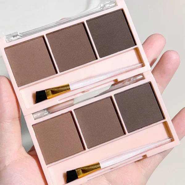 3-Color Brow Powder Set with Brush - Long-lasting, color-resistant, versatile contour makeup set for natural, three-dimensional - Image 5
