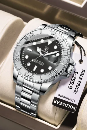 POEDAGAR Luxury Men Watch Business Quartz Man Clock Sports Waterproof Luminous Date Stainless Steel Men's Watches Male Reloj+box