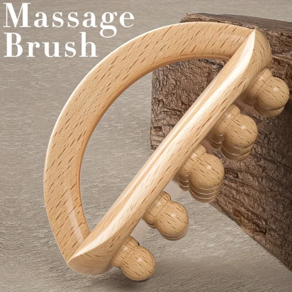 Wooden Massage Stick & Brush - Full Body Muscle Relaxation Tool for Post-Workout, Ergonomic Design for Full Body Massage - Image 2
